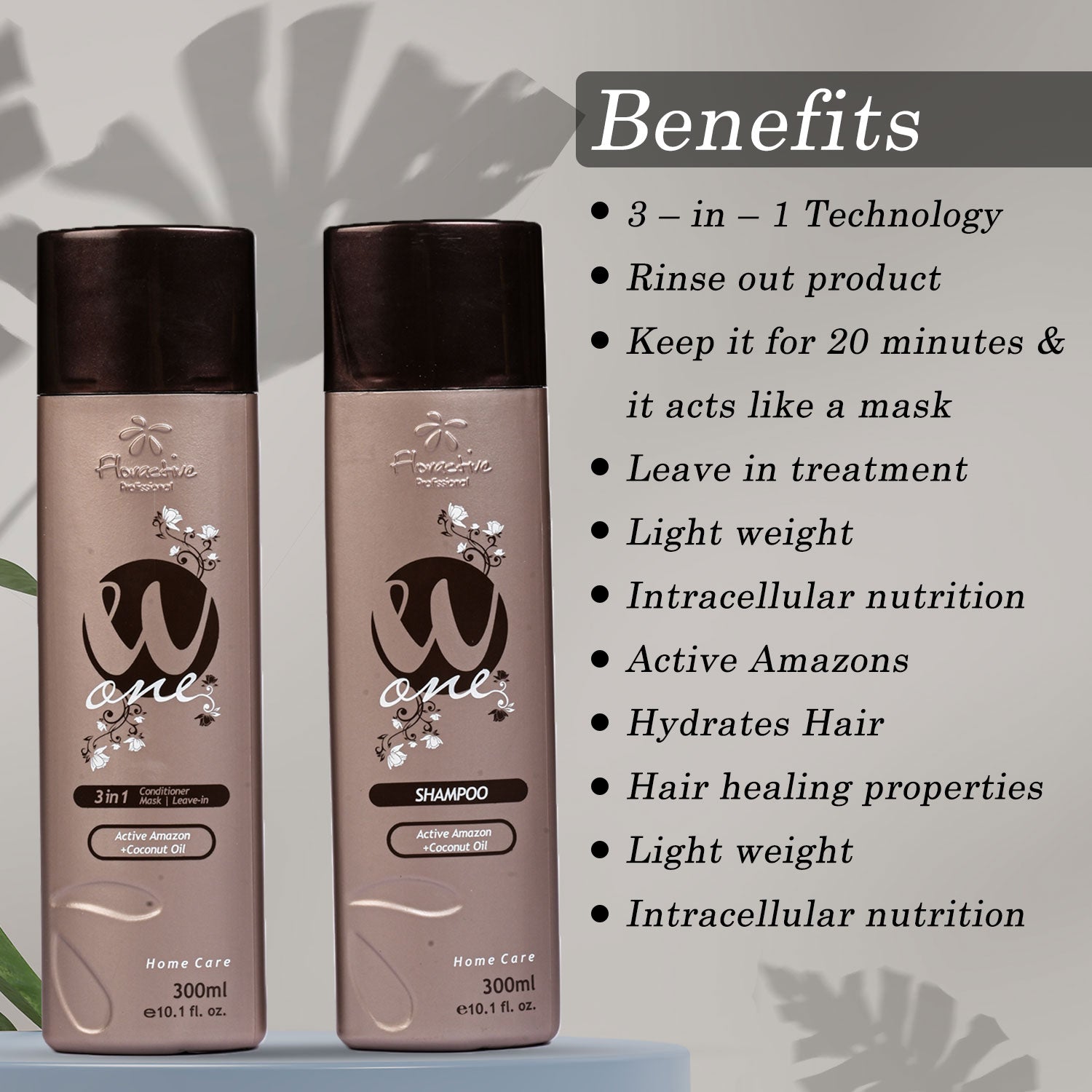 Floractive W One combo of 3 in 1 Conditioner & Shampoo - 300 ML